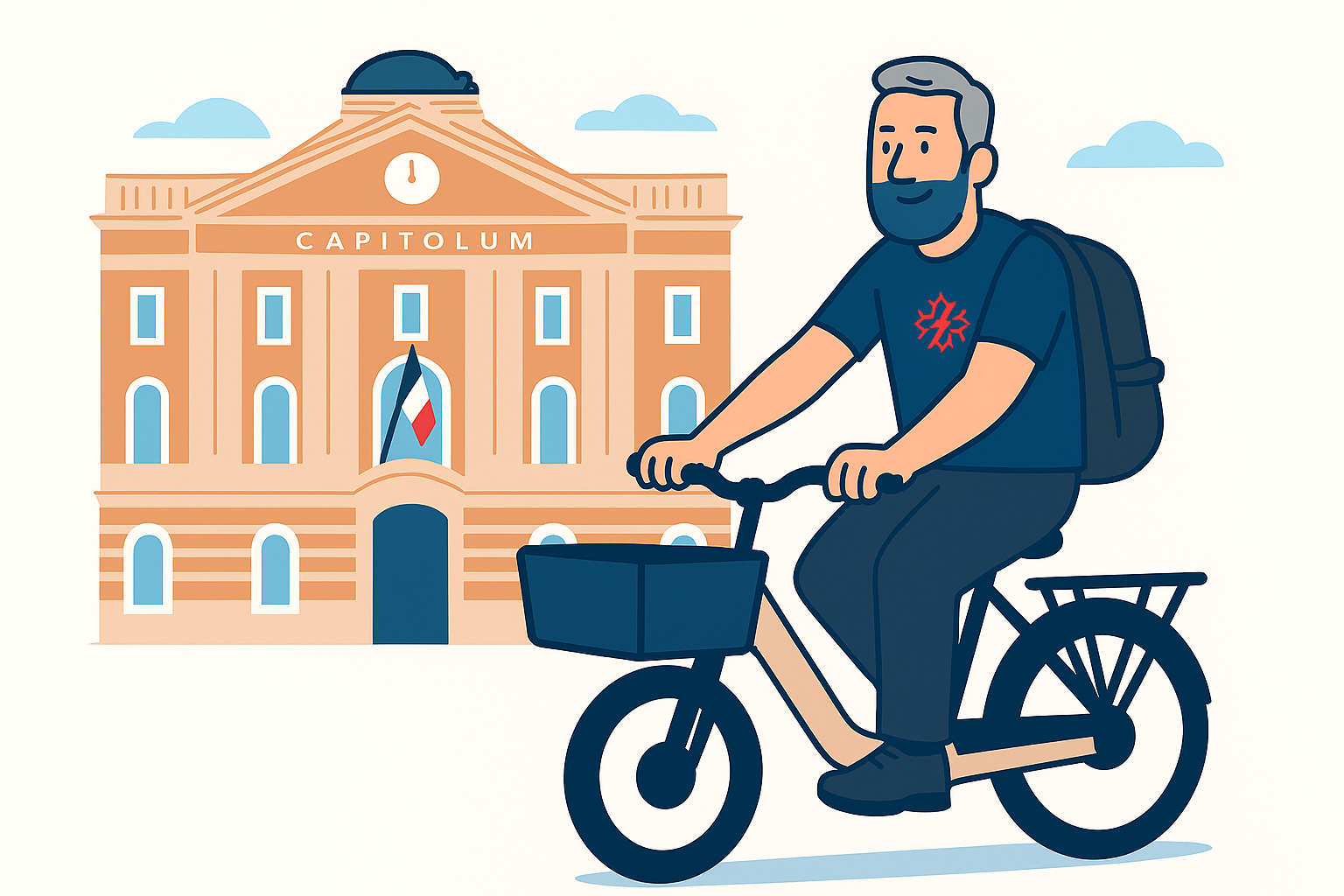 Électricien à vélo à Toulouse